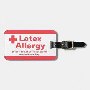 Étiquette À Bagage Étiquette de bagage d'alerte d'allergie de latex