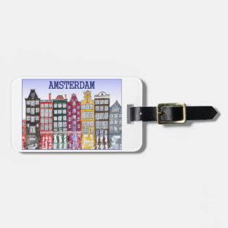 Étiquette À Bagage Étiquette de bagage d'Amsterdam avec