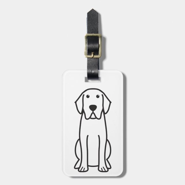Étiquette À Bagage Étiquette de bagage de bande dessinée de chien de (Devant Vertical)