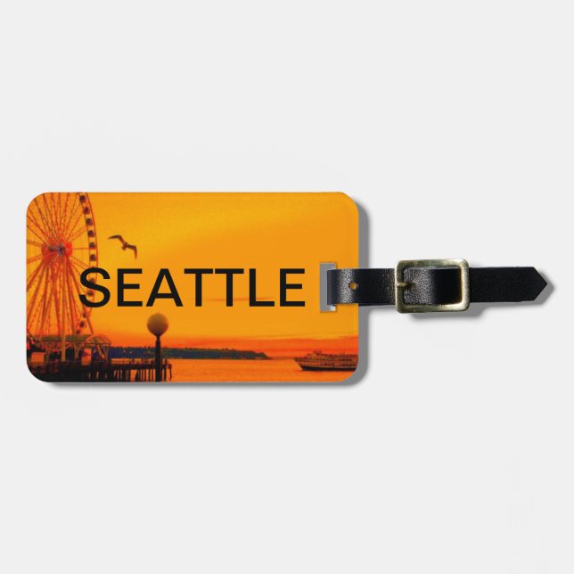 ÉTIQUETTE À BAGAGE ÉTIQUETTE DE BAGAGE DE BORD DE MER DE SEATTLE (Devant horizontal)