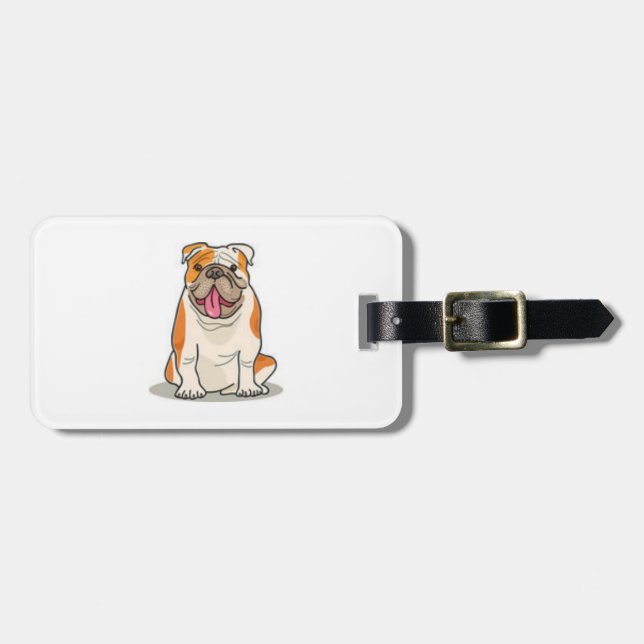 Étiquette À Bagage Étiquette de bagage de bouledogue (Devant horizontal)
