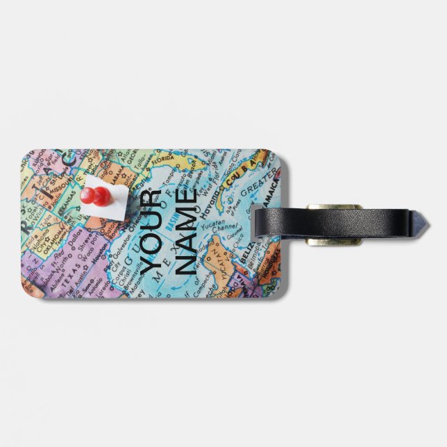 Étiquette À Bagage Étiquette de bagage de carte (Dos horizontal)