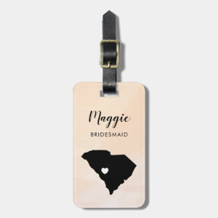Étiquette À Bagage Étiquette de bagage de carte de Caroline du Sud, c