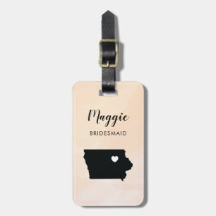 Étiquette À Bagage Étiquette de bagage de carte de l'Iowa, Bienvenue