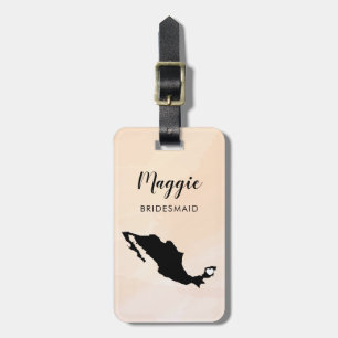Étiquette À Bagage Étiquette de bagage de carte du Mexique, accueil