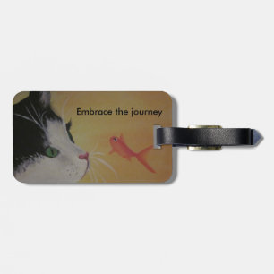 Étiquette À Bagage étiquette de bagage de chat et de poissons