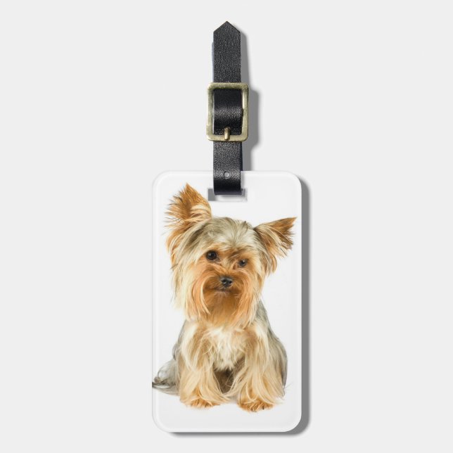 Étiquette À Bagage Étiquette de bagage de chiot de Yorkie (Devant Vertical)