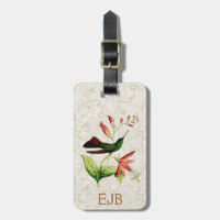 Étiquette de bagage de colibri de Plumeleteer