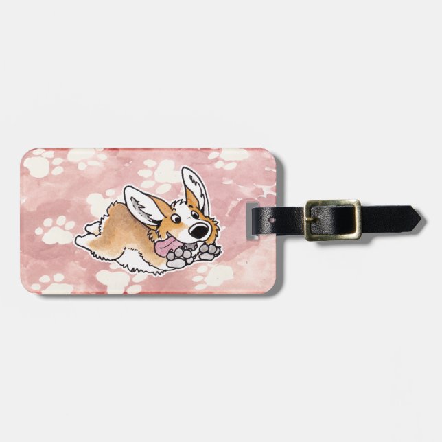 Étiquette À Bagage Étiquette de bagage de corgi (Devant horizontal)