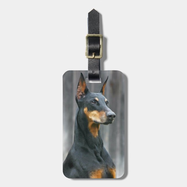 Étiquette À Bagage Étiquette de bagage de dobermann (Devant Vertical)