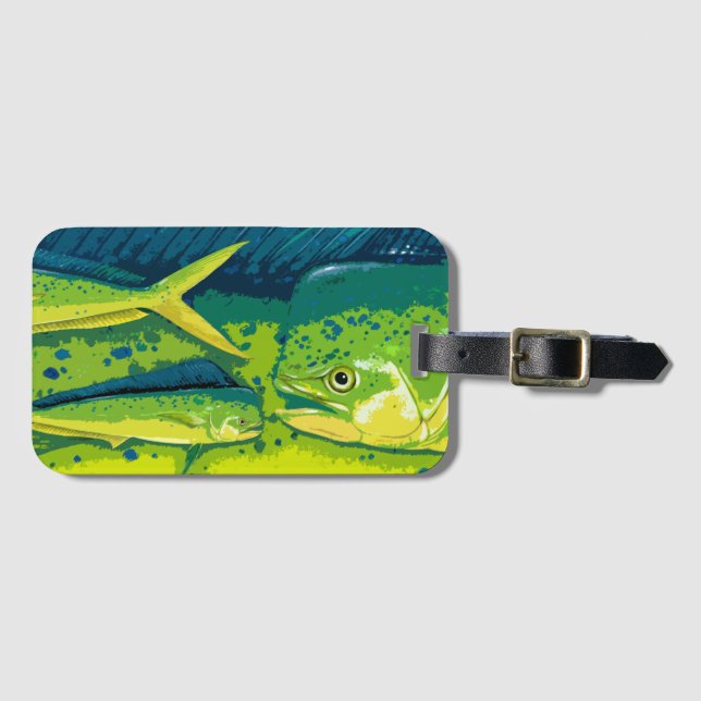 Étiquette À Bagage Étiquette de bagage de Dolphinfish (Devant Horizontal)