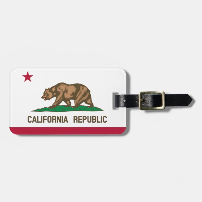 Étiquette À Bagage Étiquette de bagage de drapeau de la Californie (Devant horizontal)