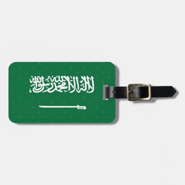 Étiquette À Bagage Étiquette de bagage de drapeau de l'Arabie (Devant horizontal)