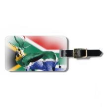 Étiquette de bagage de drapeau de Springbuck de