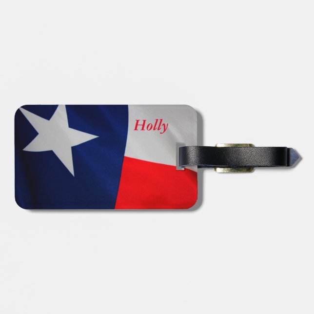 Étiquette À Bagage Étiquette de bagage de drapeau du Texas (Dos horizontal)