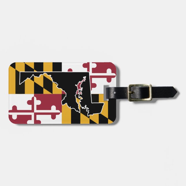 Étiquette À Bagage Étiquette de bagage de drapeau/état du Maryland (Devant horizontal)