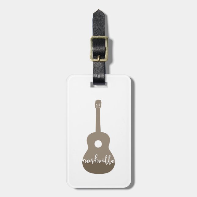 Étiquette À Bagage Étiquette de bagage de guitare de Nashville (Devant Vertical)