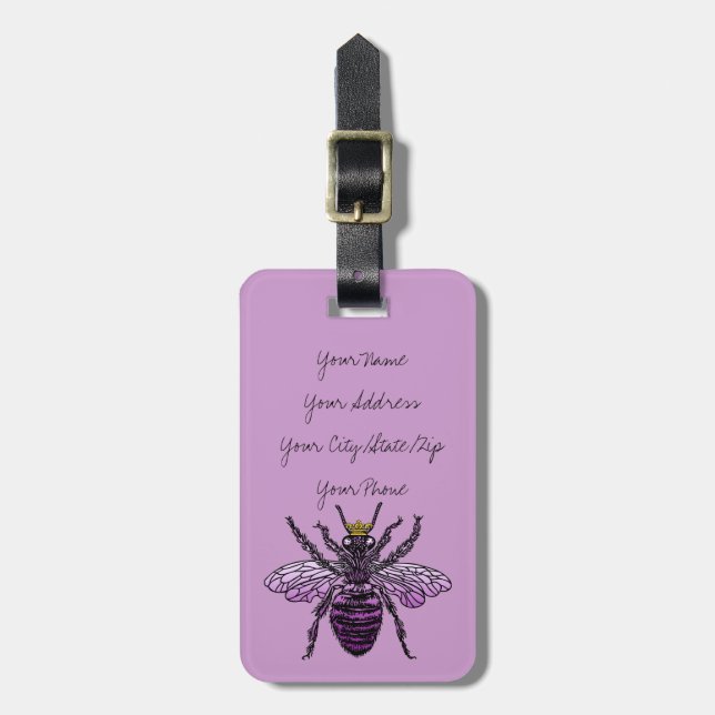 Étiquette À Bagage Étiquette de bagage de la reine des abeilles de (Devant Vertical)