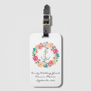 Étiquette À Bagage Étiquette de bagage de mariage d'aquarelle
