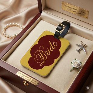 Étiquette À Bagage Étiquette de bagage de mariée élégante moderne Acc