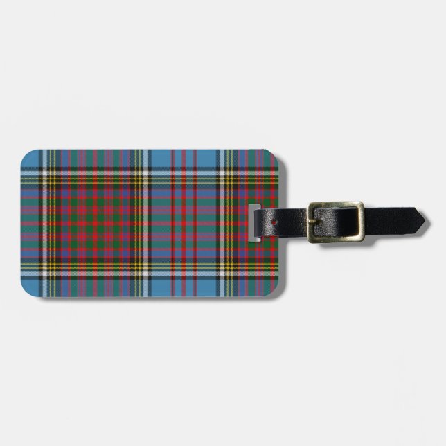 Étiquette À Bagage Étiquette de bagage de plaid de tartan d'Anderson (Devant horizontal)