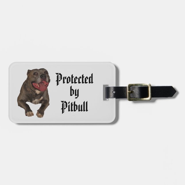 Étiquette À Bagage Étiquette de bagage de protection de Pitbull (Devant horizontal)