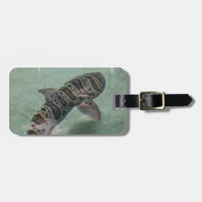 Étiquette À Bagage Étiquette de bagage de requin de tigre (Devant horizontal)