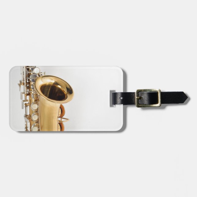 Étiquette À Bagage Étiquette de bagage de saxophone de soprano (Devant horizontal)