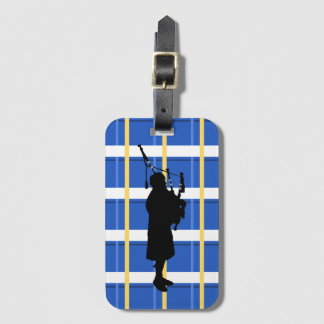Étiquette À Bagage Étiquette de bagage de tartan de joueur de