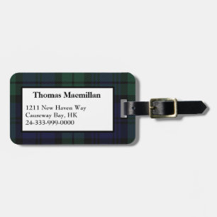 Étiquette À Bagage Étiquette de bagage de Tartan Plaid de surveillanc