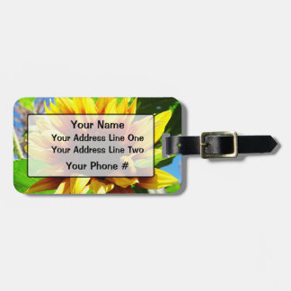 Étiquette À Bagage Étiquette de bagage de tournesol de la crinière du