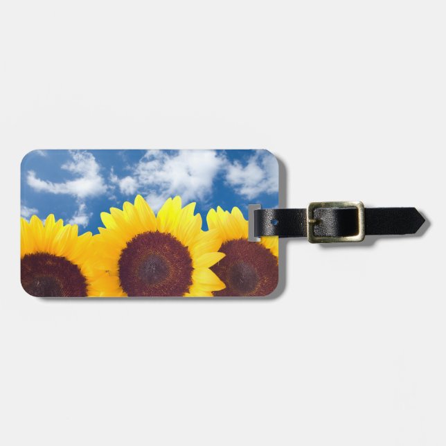 Étiquette À Bagage Étiquette de bagage de tournesols d'été (Devant horizontal)