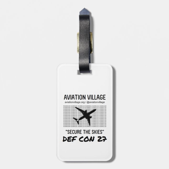 Étiquette À Bagage Étiquette de bagage de village d'aviation de (Dos Vertical)