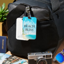 Étiquette de bagage de voyage Beach Bliss Coastal
