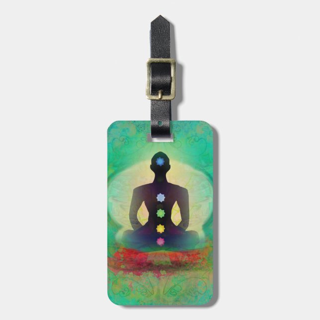 Étiquette À Bagage Étiquette de bagage de yoga de méditation (Devant Vertical)