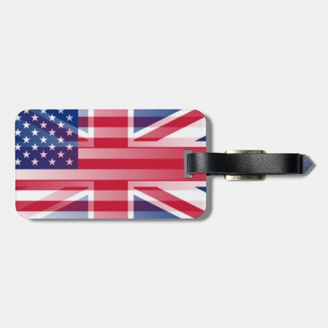 ÉTIQUETTE À BAGAGE ÉTIQUETTE DE BAGAGE DRAPEAU BRITANNIQUE ÉTATS-UNIS (Dos horizontal)