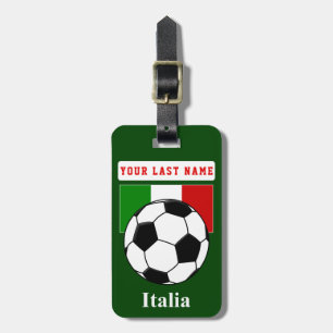 Étiquette À Bagage Étiquette de bagage du football de l'Italie