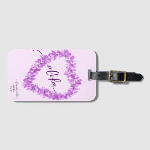 Étiquette À Bagage Étiquette de bagage en forme de cœur avec orchidée