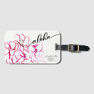 Étiquette À Bagage Étiquette de bagage fleur d'orchidée Aloha moderne
