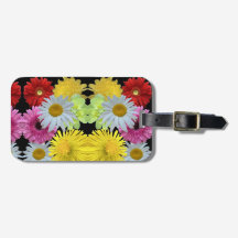 Étiquette de bagage florale colorée mixte