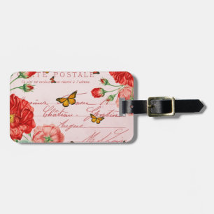 Étiquette À Bagage Étiquette de bagage florale vintage avec fleurs de