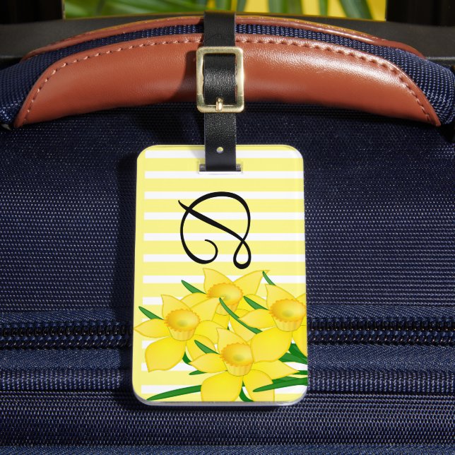 Étiquette À Bagage Étiquette de bagage imprimée de jonquilles jaunes (Insitu Rectoal 2)