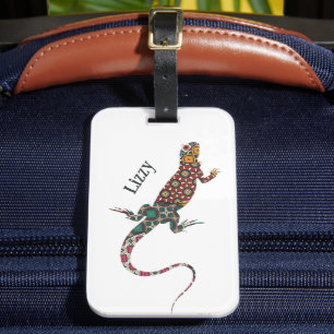 Étiquette À Bagage Étiquette de bagage lézard