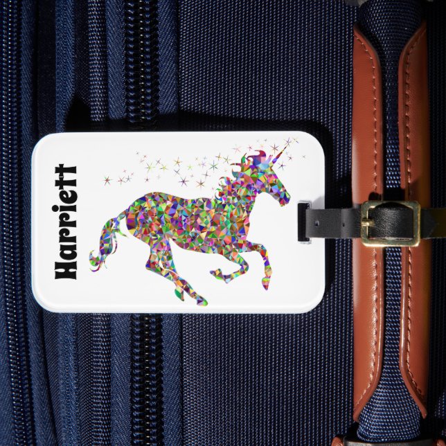 Étiquette À Bagage Étiquette de bagage licorne monogramme (Insitu Rectoal 4)