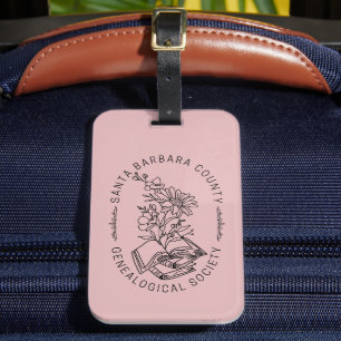 Étiquette À Bagage Étiquette de bagage - Livres & Florales (Rose)