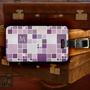 Étiquette À Bagage Étiquette de bagage monogramme aquarelle motif vio