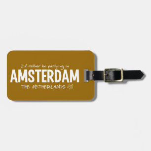 Étiquette À Bagage étiquette de bagage personnalisée AMSTERDAM