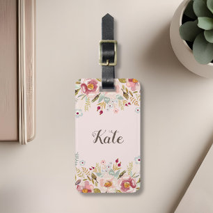 Étiquette À Bagage Étiquette de bagage personnalisée avec monogramme 