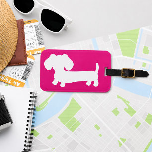 Étiquette À Bagage Étiquette de bagage personnalisée rose pour dachsh