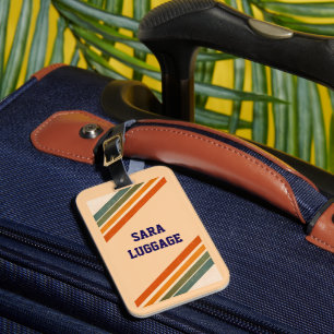 Étiquette À Bagage Étiquette de bagage personnalisée sur le thème rét